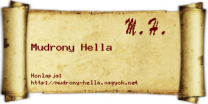 Mudrony Hella névjegykártya